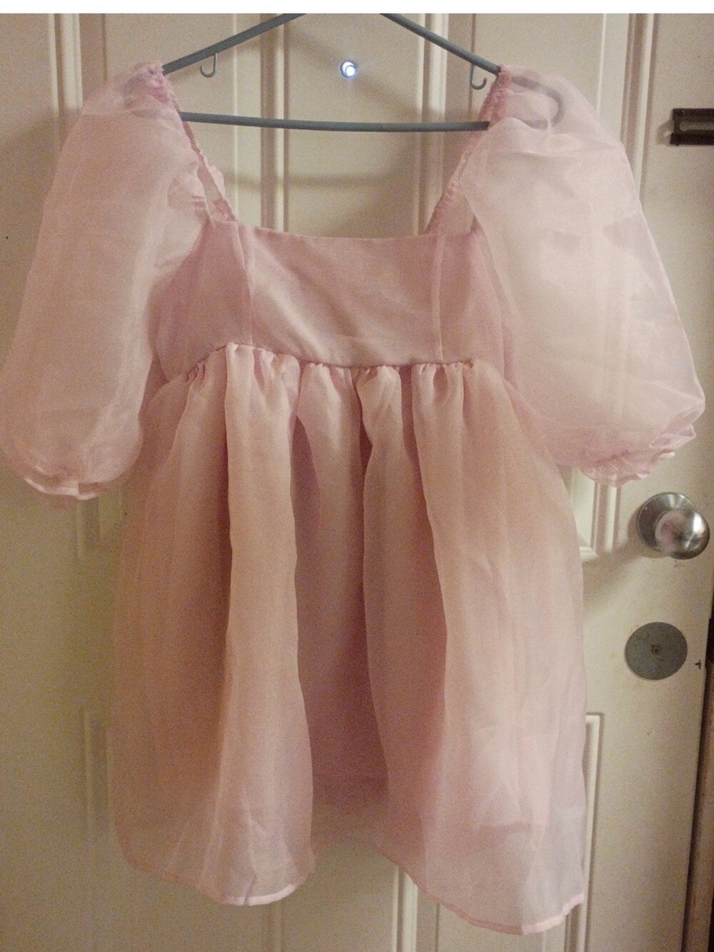 Pink Puff Sleeve Baby Doll/ Party Dress
